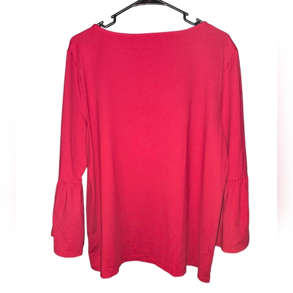 Talbots Stretchy Blouse with Long Bell Sleeves, Size XL - Picture 2 of 7